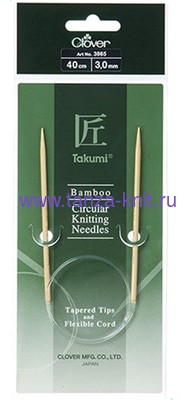 Clover Спицы круговые Takumi, бамбук, 40 см № 3