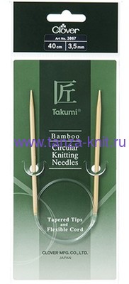 CLOVER Спицы круговые Takumi, бамбук, 40 см № 3,5