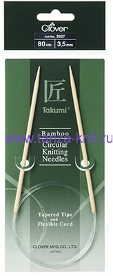 CLOVER Спицы круговые Takumi, бамбук, 80 см № 3.5